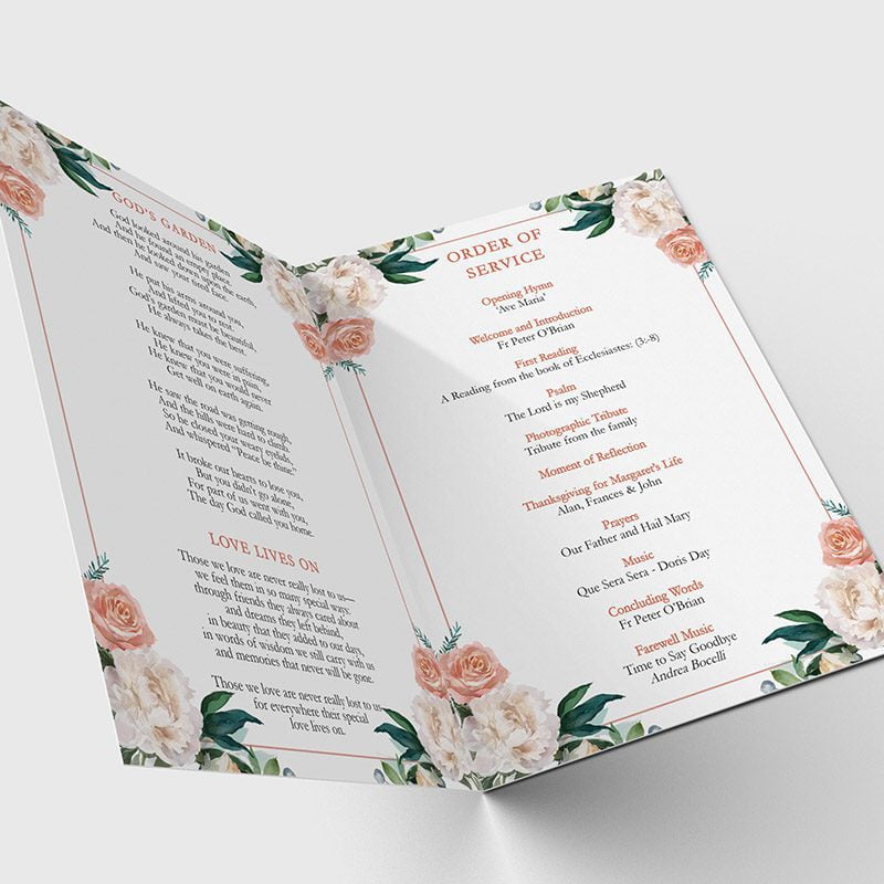 Floral dusk funeral program template 3.1