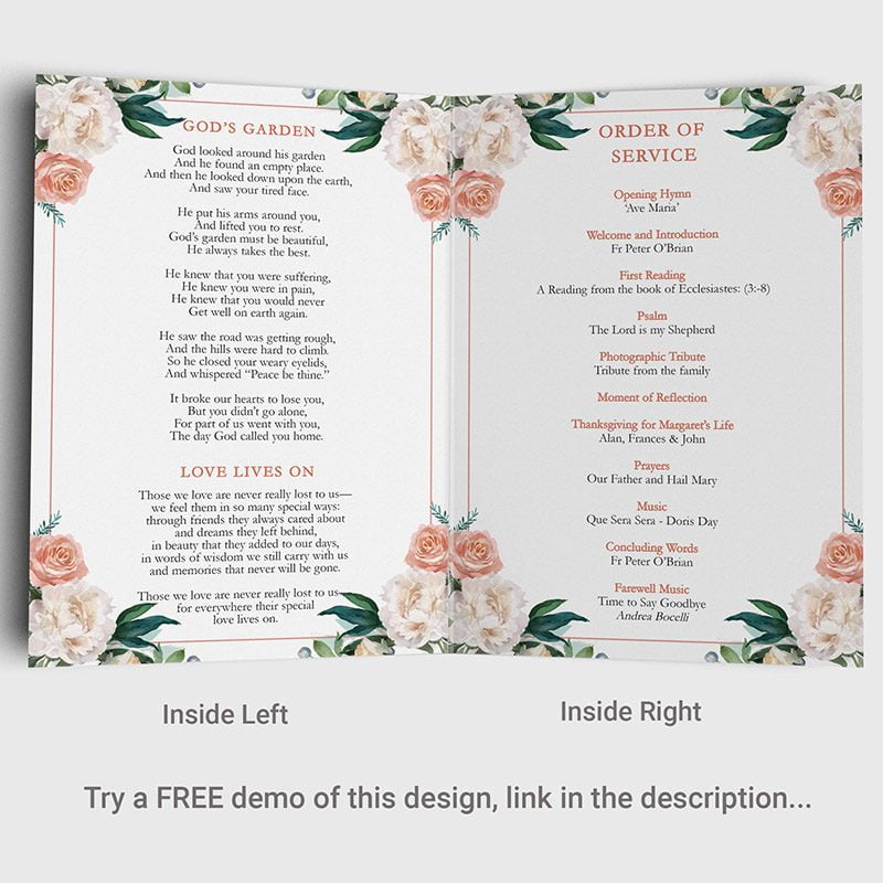 Floral dusk funeral program template 3.4