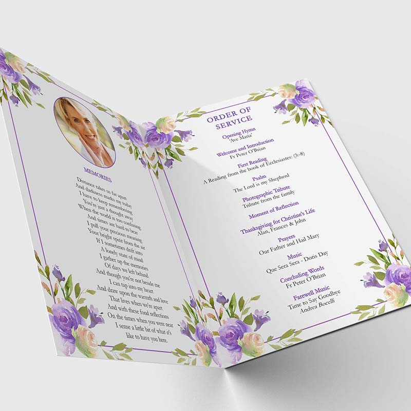 floral bouquet funeral program template 1.1 1