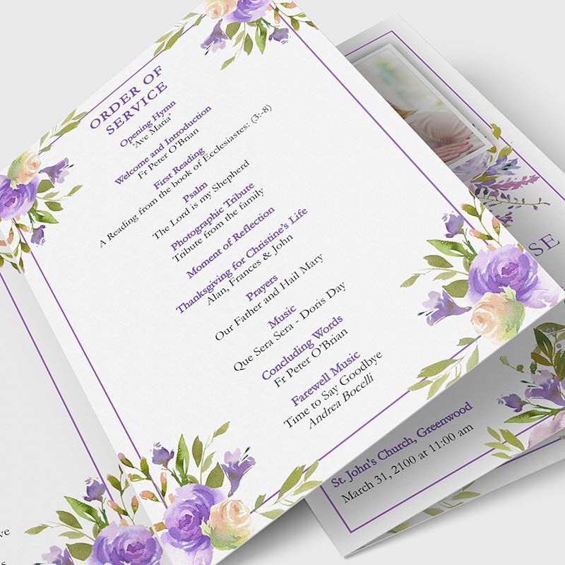 floral bouquet funeral program template 1.6 1