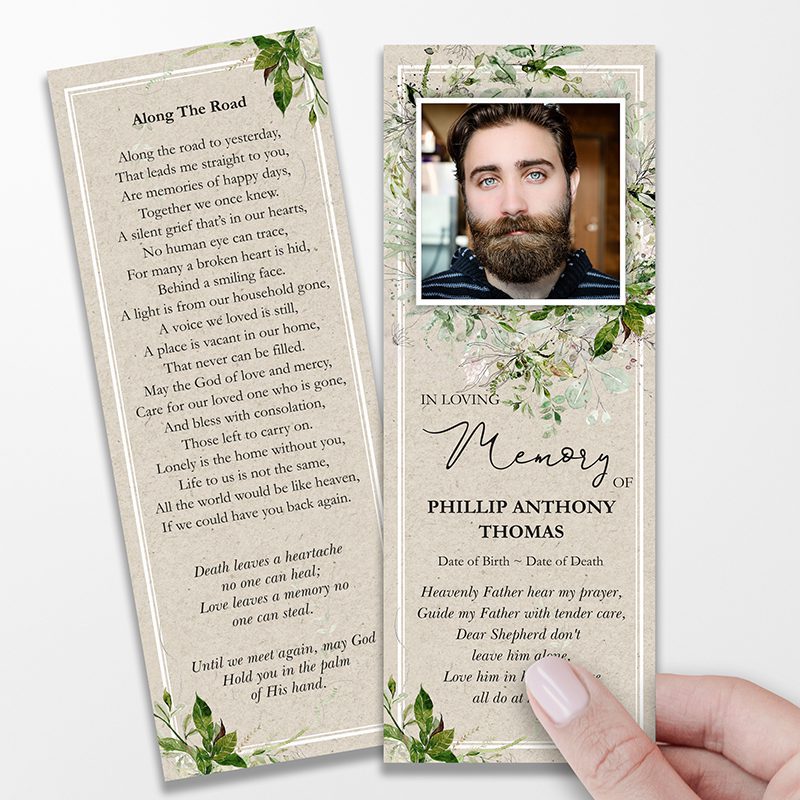 Forest Greenery Memorial Bookmarks