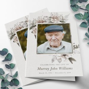Bouquet of Roses Funeral Program Template