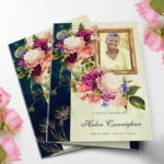 Vintage Flowers Funeral Program Template