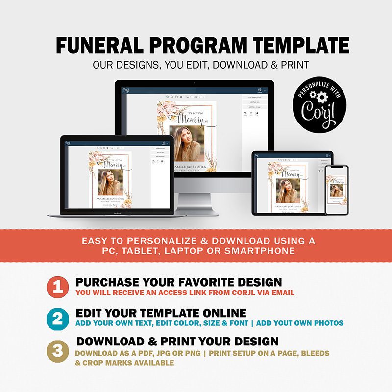 funeral program template flat 5x7 1 2