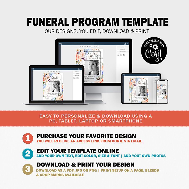 funeral program template flat 5x7 1 4