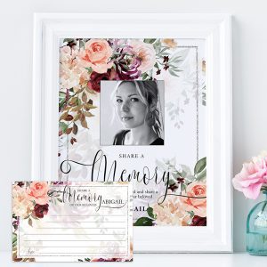 Mixed Florals Share A Memory Sign & Card
