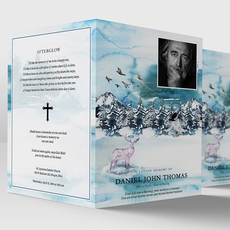 rocky mountains funeral program template 2.2
