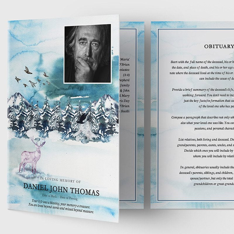 rocky mountains funeral program template 2.3