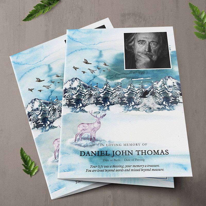 rocky mountains funeral program template 4