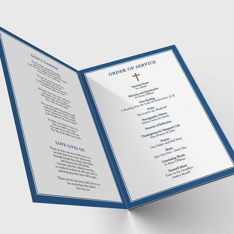 song of angels blue funeral program template 2.1