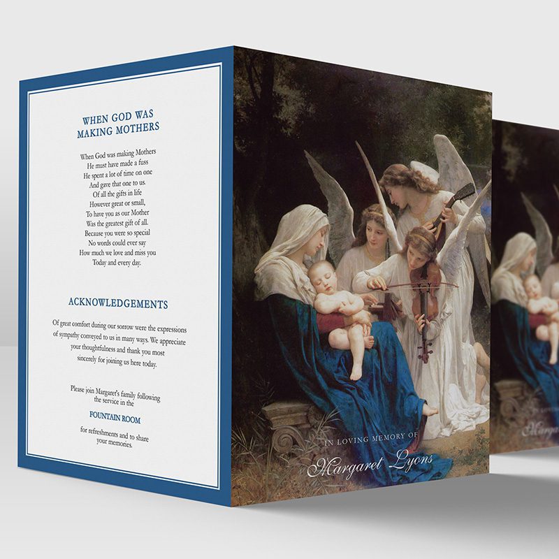 song of angels blue funeral program template 2.2
