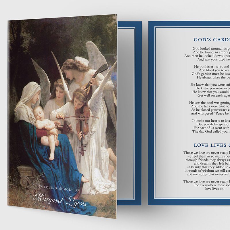 song of angels blue funeral program template 2.3