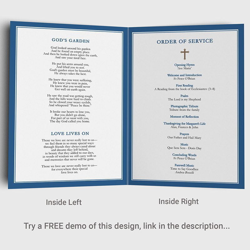 song of angels blue funeral program template 2.4