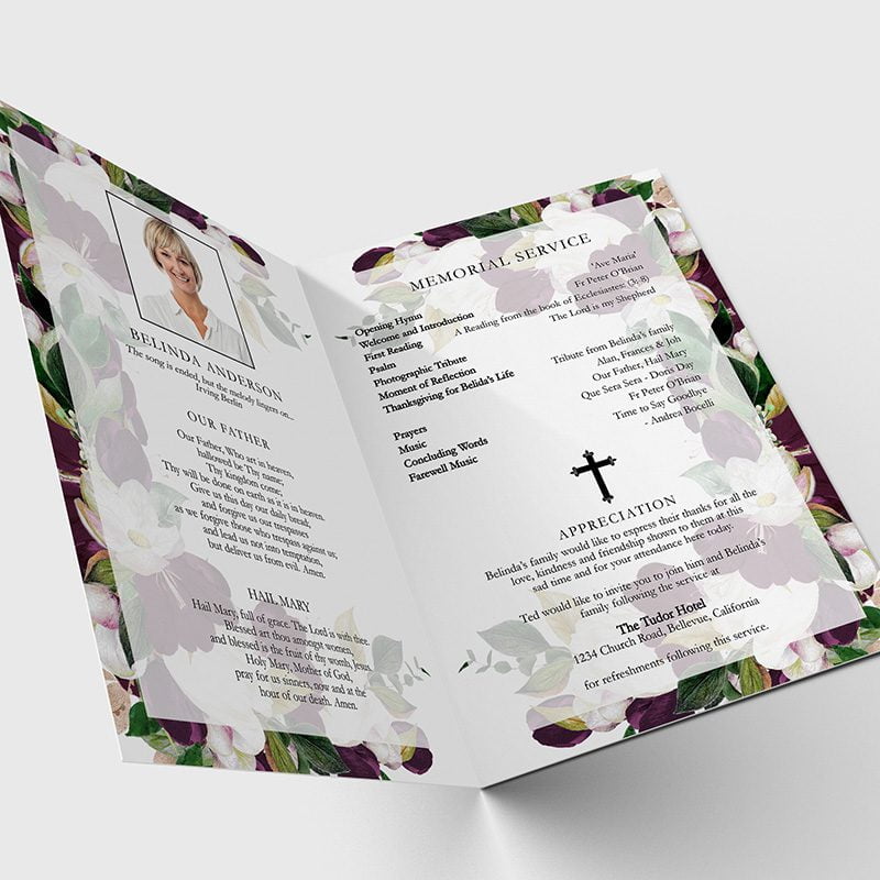 song of angels funeral program template 2.1