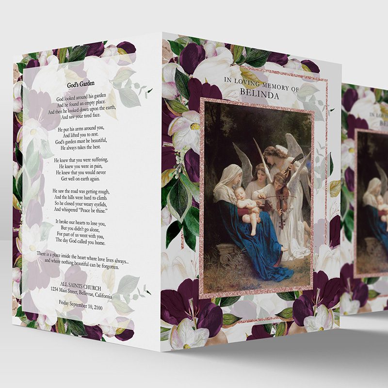 song of angels funeral program template 2.2