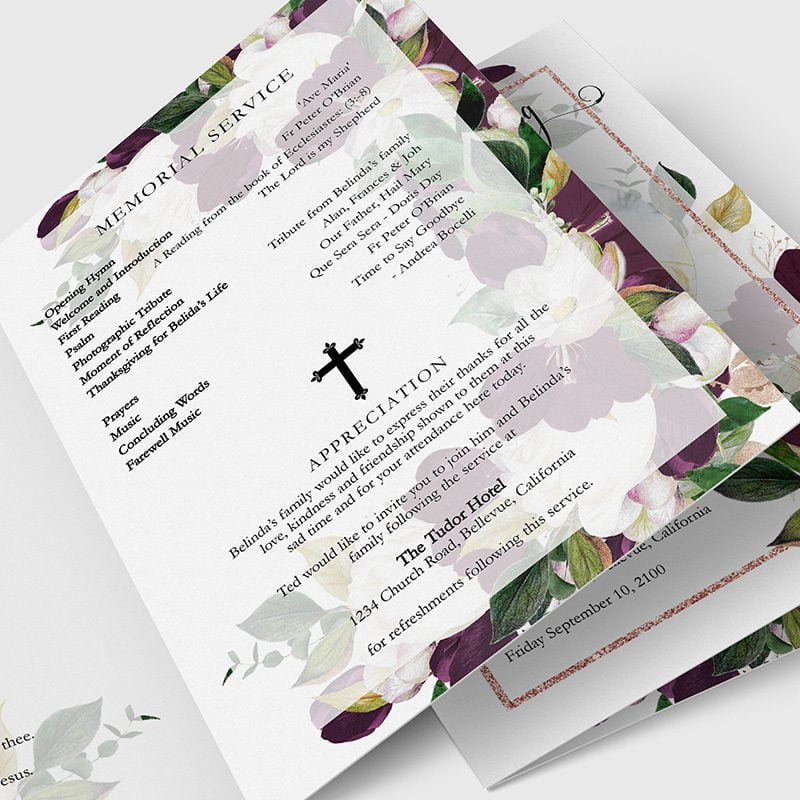 velvet floral funeral program template 2.6