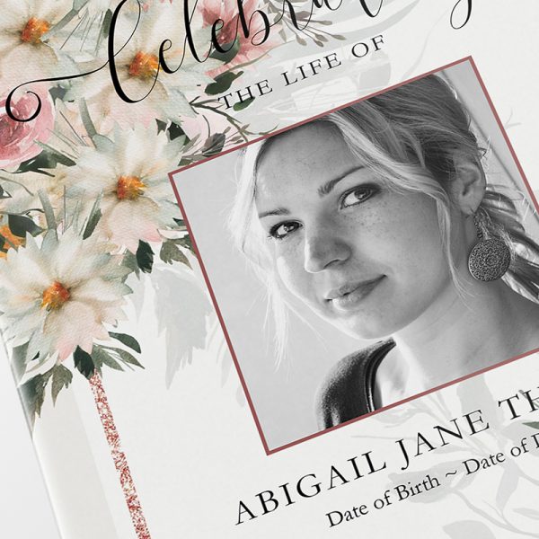 white and pastel floral funeral program template 3