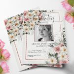 White & Pastel Florals Funeral Program Template