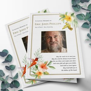 Hibiscus Paradise Funeral Program Template