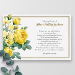 Antique Yellow Rose Funeral Thank You Cards