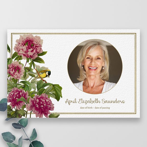 Botanical Peony Funeral Thank You Cards