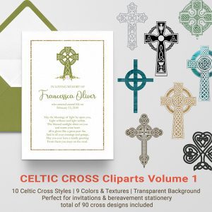 celtic cross funeral program template memorial cliparts 1 copy