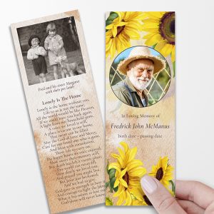 Sunflowers Memorial Bookmarks