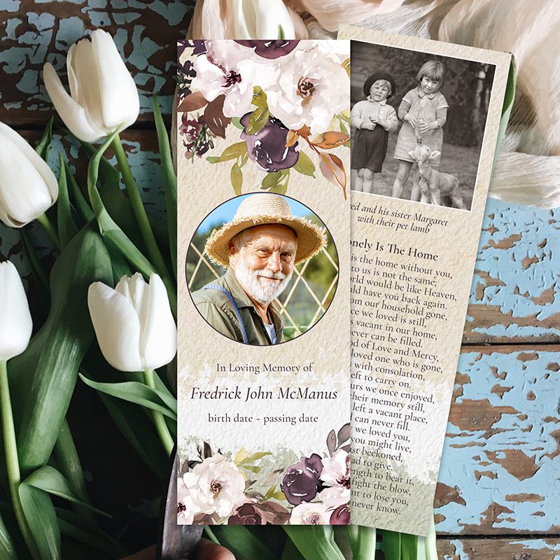 Russet Flowers Memorial Bookmarks