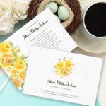 Beautiful Yellow Rose Funeral Thank You Cards