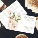 Antique Peonies Funeral Thank You Cards