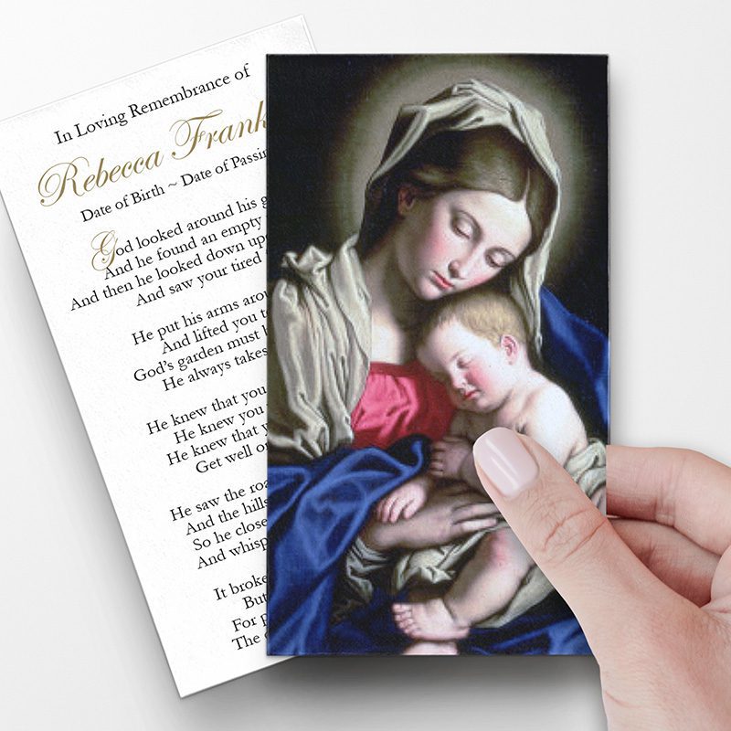 Mary and Child Prayer Card Template - Pray to Mary