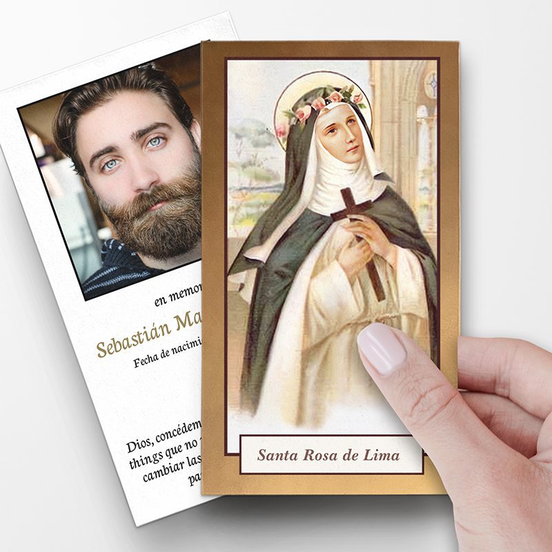 St Rose of Lima Spanish Prayer Cards Funeral Cards in Spanish