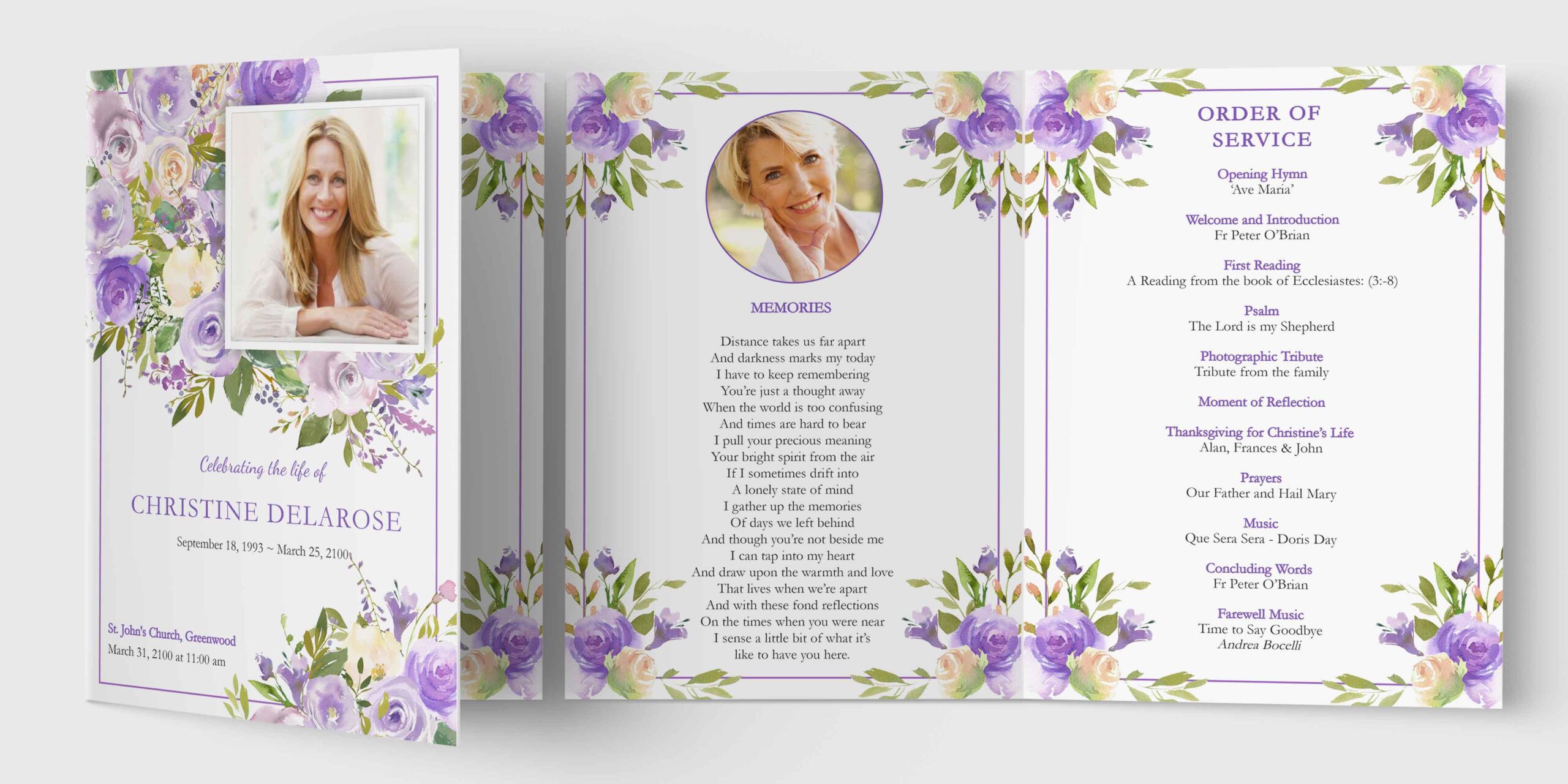 floral bouquet funeral program template 1 copy scaled