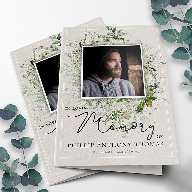 Free Forest Greenery Funeral Program Template Demo
