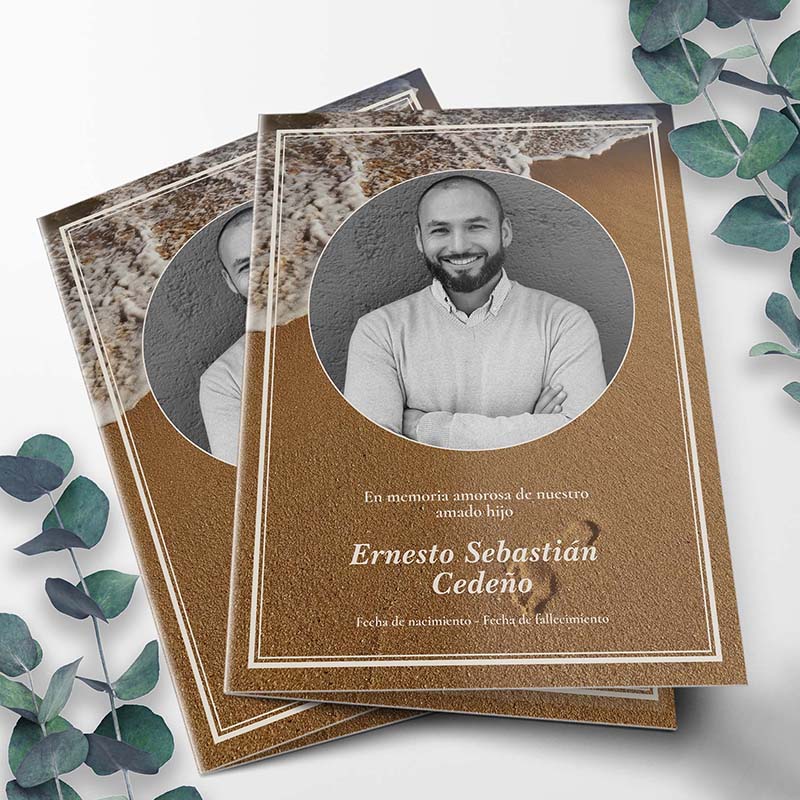 Footprints in the Sand Funeral Cards in Spanish