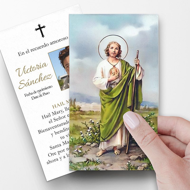 St Jude Spanish Prayer Card Template Funeral Cards in Spanish