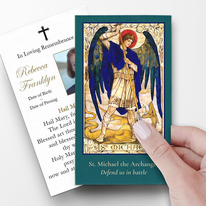 St Michael prayer cards for a funeral