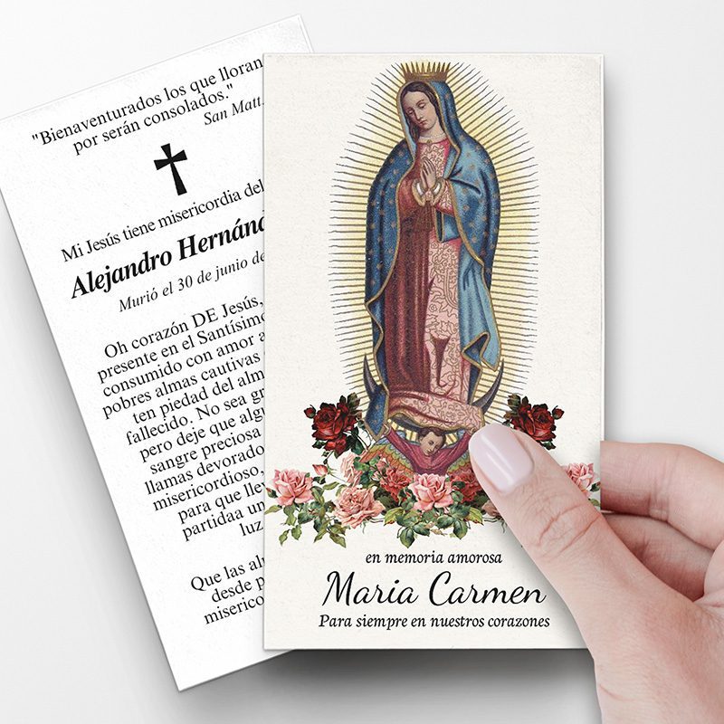 Funeral Cards in Spanish Our Lady of Guadalupe Spanish Prayer Cards