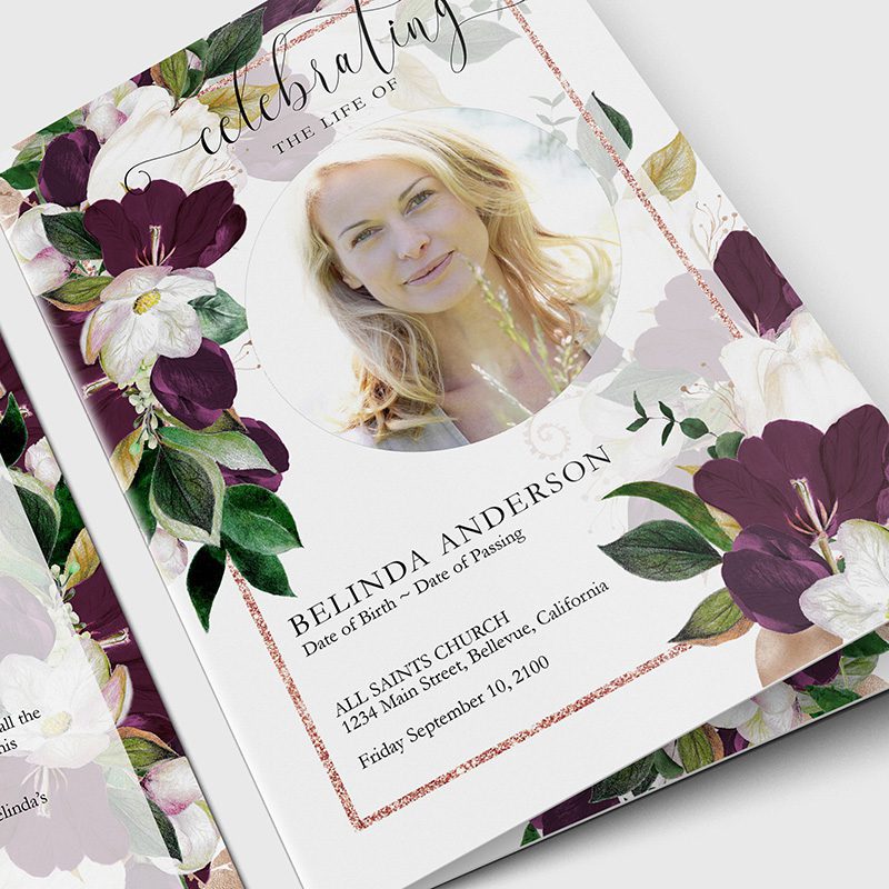 Free Velvet Florals Funeral Program Template Demo