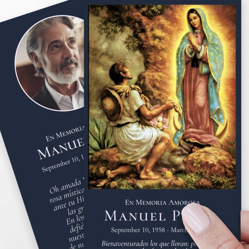Virgen Maria Funeral Cards Spanish
