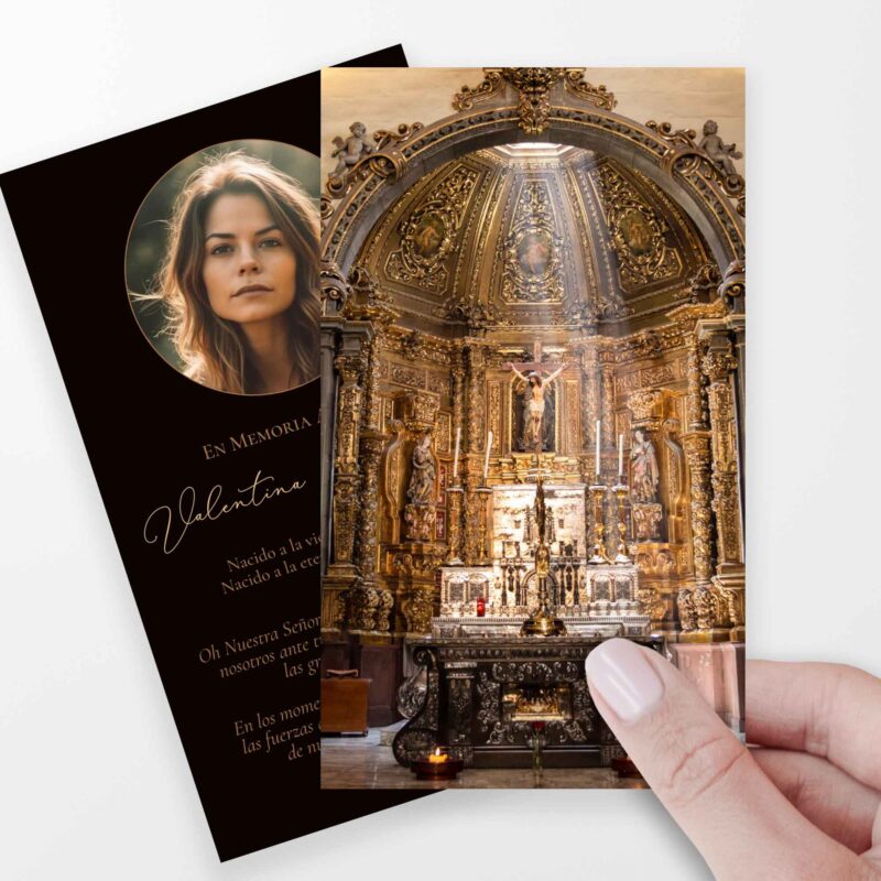 Cross Altar Funeral Cards Spanish, Embrace the Spiritual Essence: Our Lady of Guadalupe's Blessing