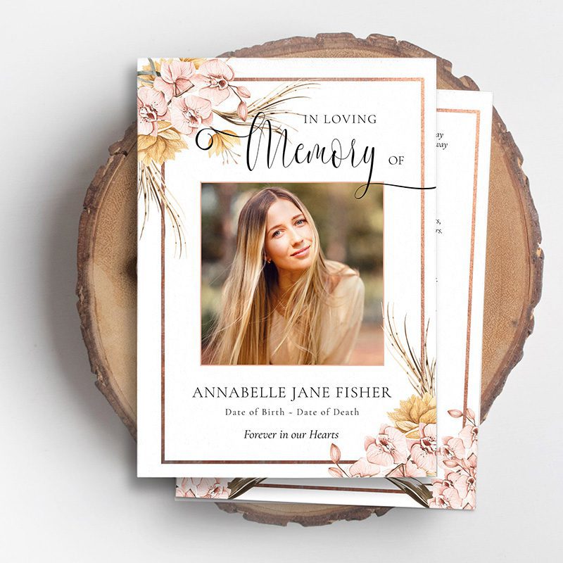 Orchid Funeral Program Templates