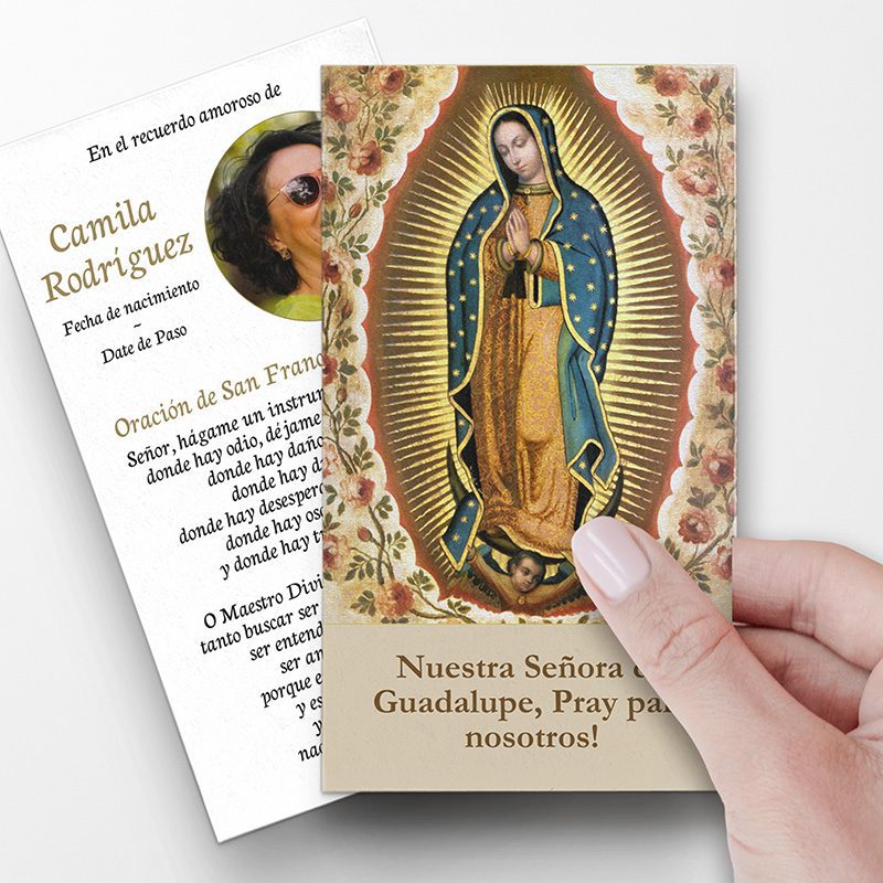 Our Lady of Guadalupe Prayer cards Spanish