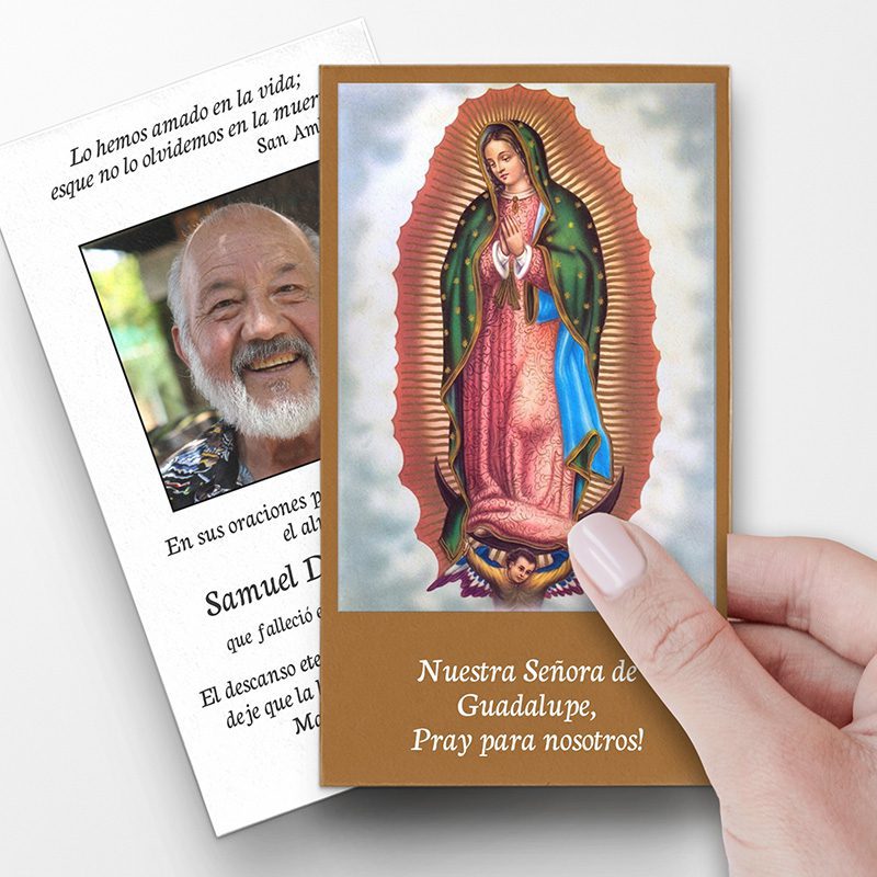 Our Lady of Guadalupe prayer cards Spanish